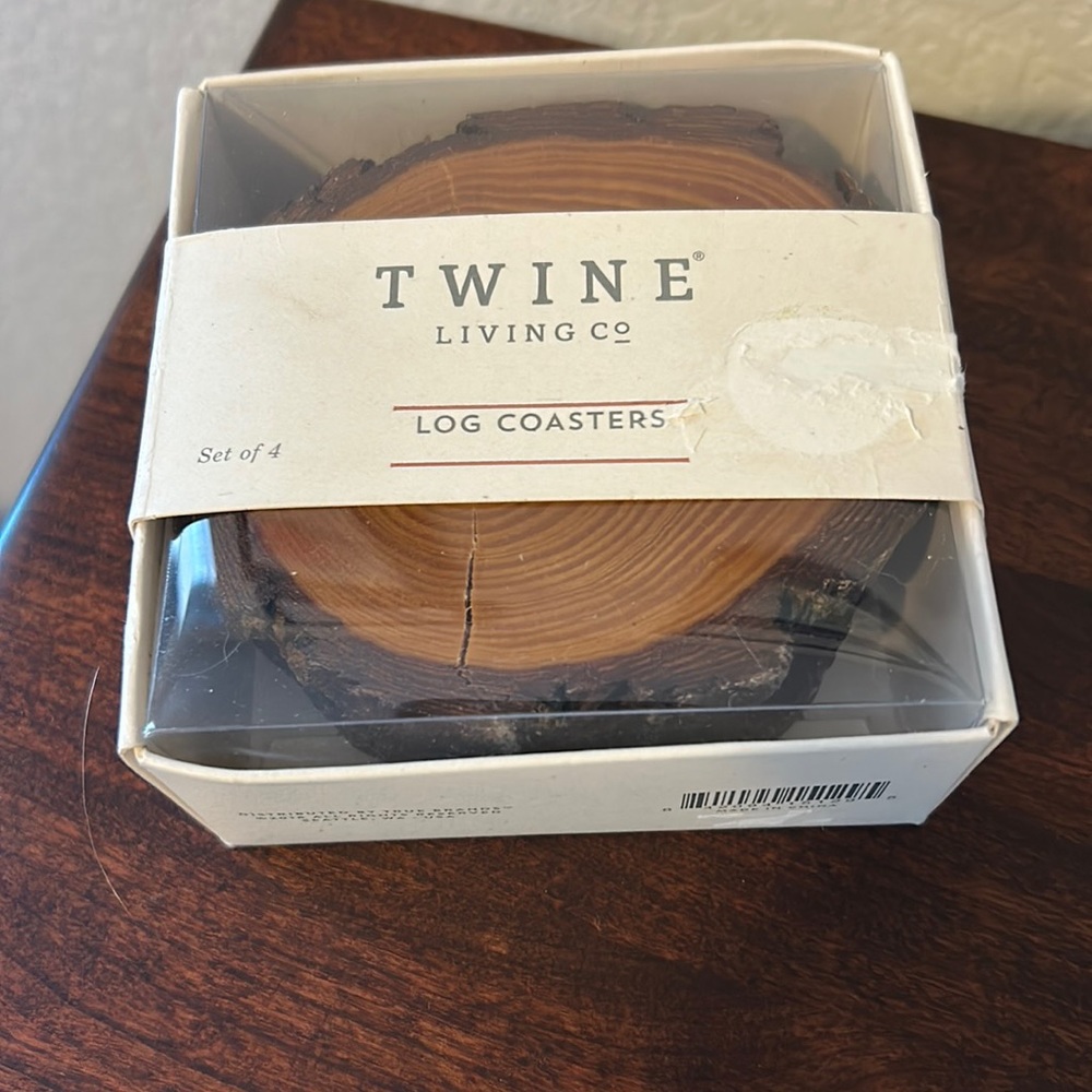 Twine Living Co set of 4 Log Coasters